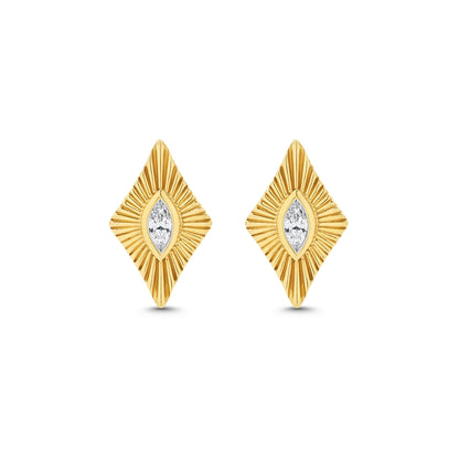 Stud Earrings 9KT 1.4g/18KT 1.92g 0.1ct GH/SI
