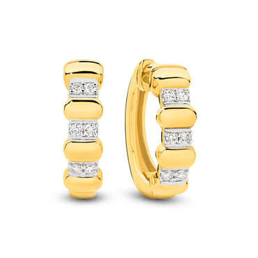 Hoop Earrings 9KT 2.45g/18KT 3.36g 0.1ct GH/SI