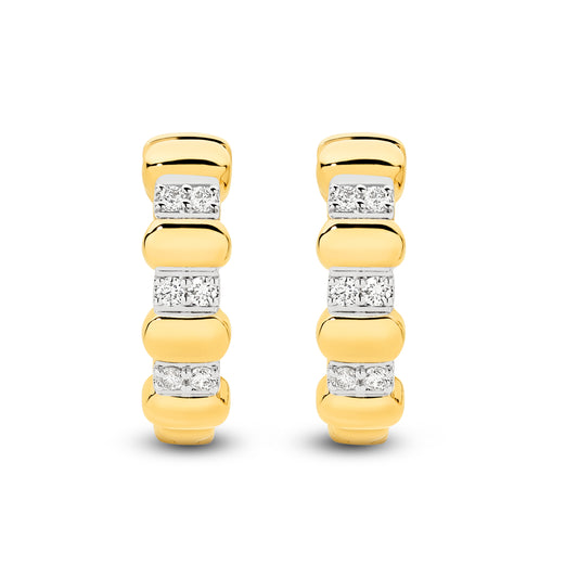 Hoop Earrings 9KT 2.45g/18KT 3.36g 0.1ct GH/SI