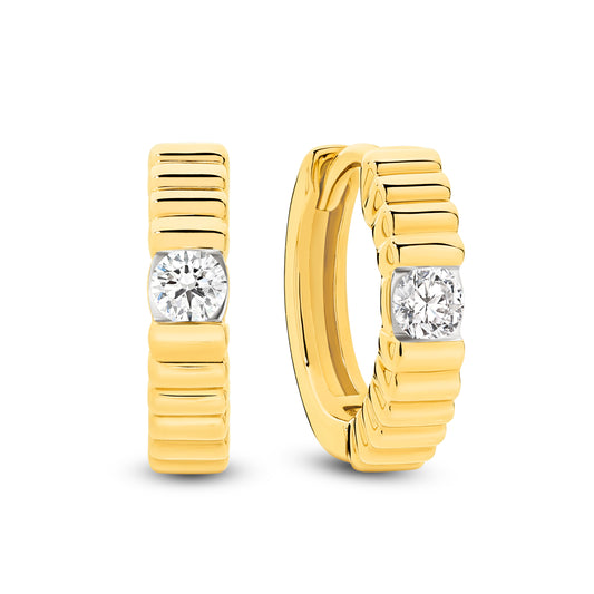 Hoop Earrings 9KT 2.1g/18KT 2.88g 0.14ct GH/SI