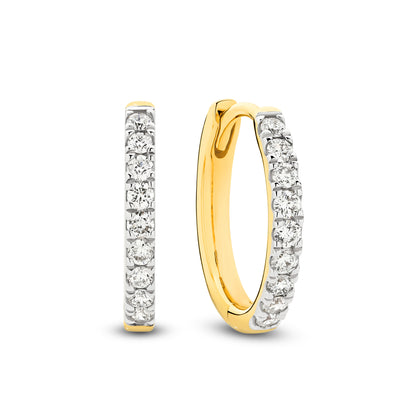 Hoop Earrings 9KT 1.6g/18KT 2.17g 0.3ct GH/SI