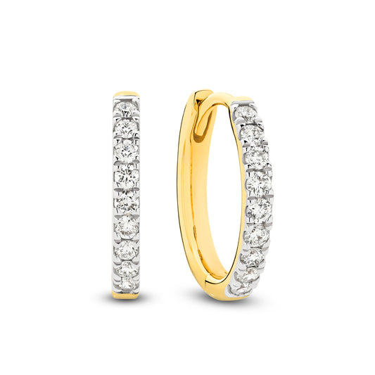 Hoop Earrings 9KT 1.6g/18KT 2.17g 0.3ct GH/SI