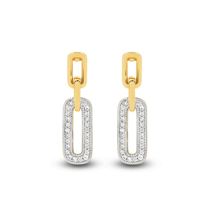 Drop Earrings 9KT 1.8g/18KT 2.46g 0.14ct GH/SI