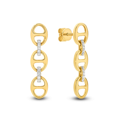 Drop Earrings 9KT 2.79g/18KT 3.72g 0.1ct GH/SI
