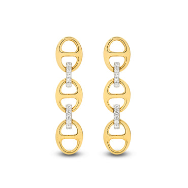 Drop Earrings 9KT 2.79g/18KT 3.72g 0.1ct GH/SI