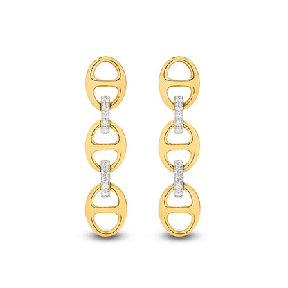 Drop Earrings 9KT 2.79g/18KT 3.72g 0.1ct GH/SI