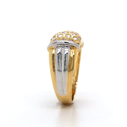 18K Honeycomb Diamond Design Ring