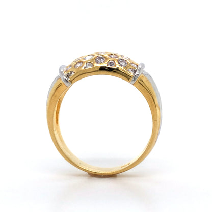 18K Honeycomb Diamond Design Ring