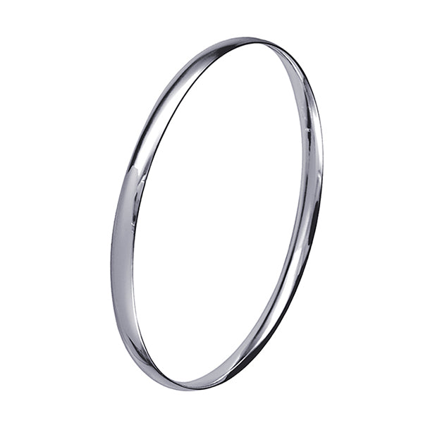 Sterling Silver 5.5mm Solid Oval Bangle