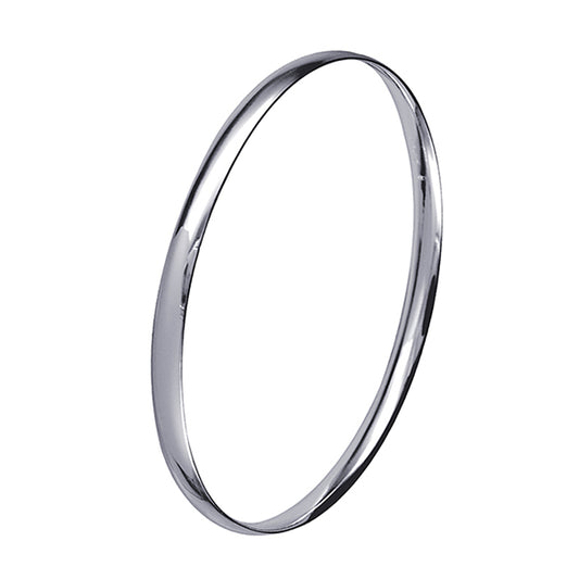 Sterling Silver 5.5mm Solid Oval Bangle