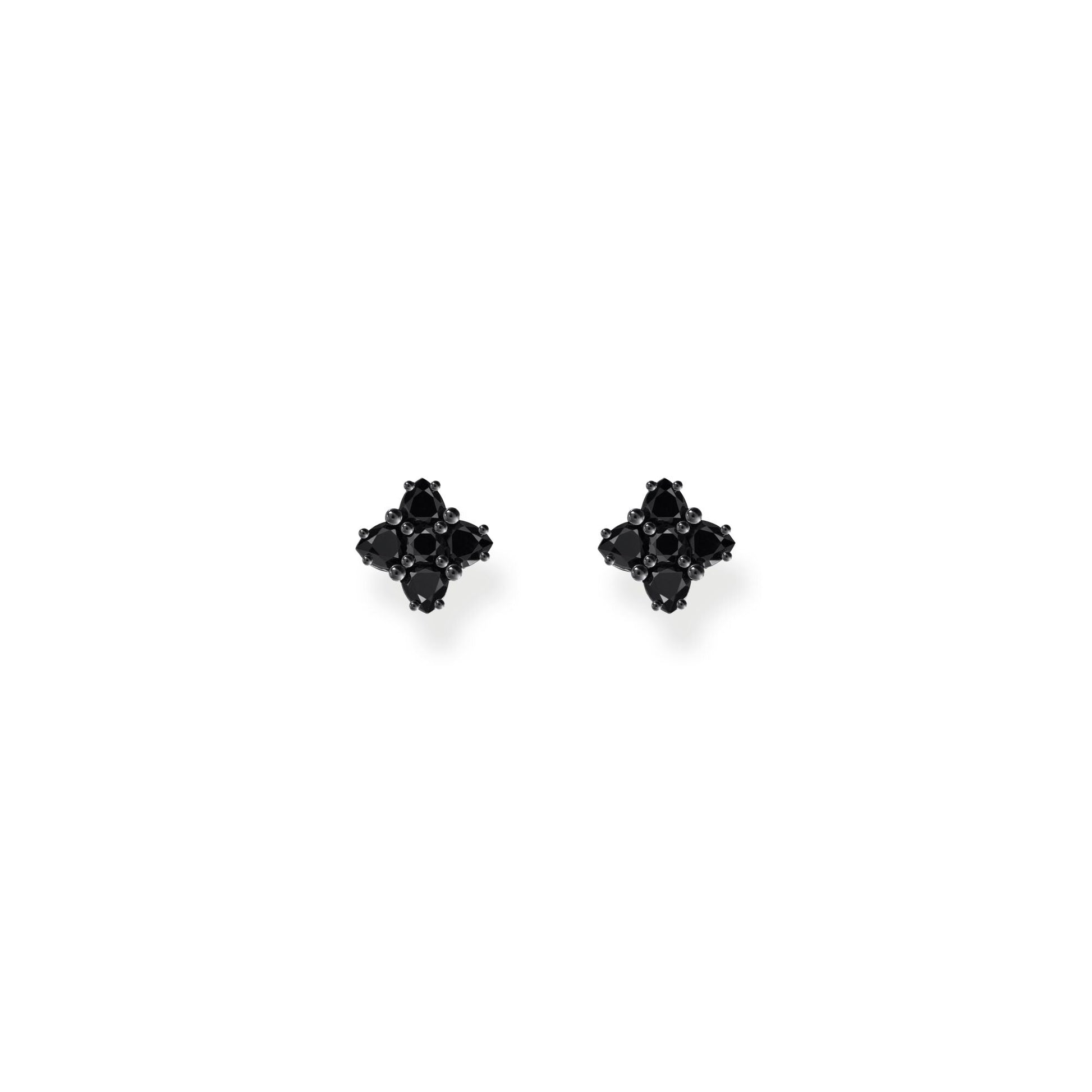 THOMAS SABO Blackened small ear studs with black zirconia