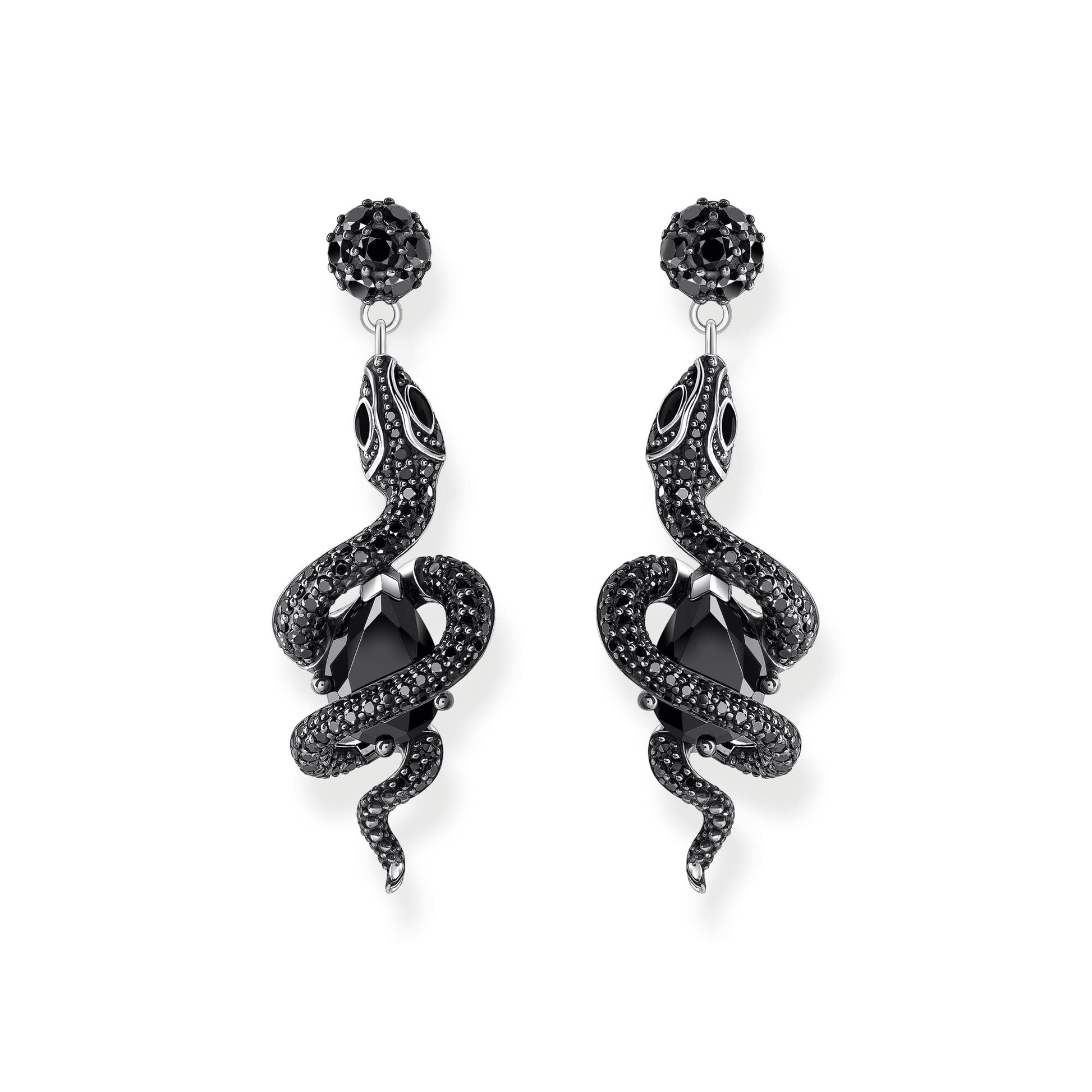 THOMAS SABO Earrings with snake pendant and zirconia
