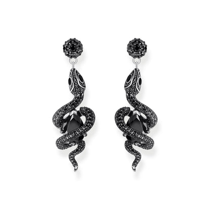THOMAS SABO Earrings with snake pendant and zirconia