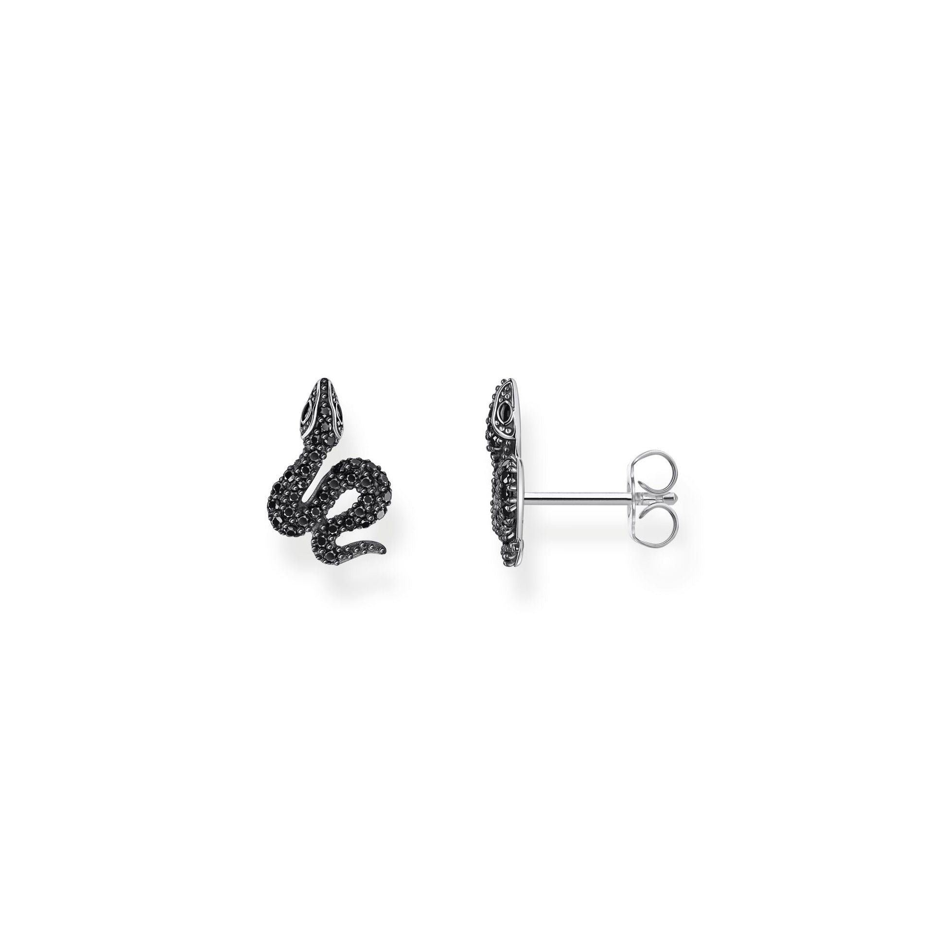 THOMAS SABO Snake small ear studs with black zirconia