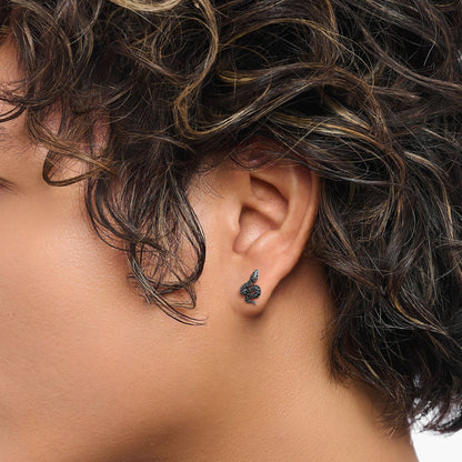 THOMAS SABO Snake small ear studs with black zirconia