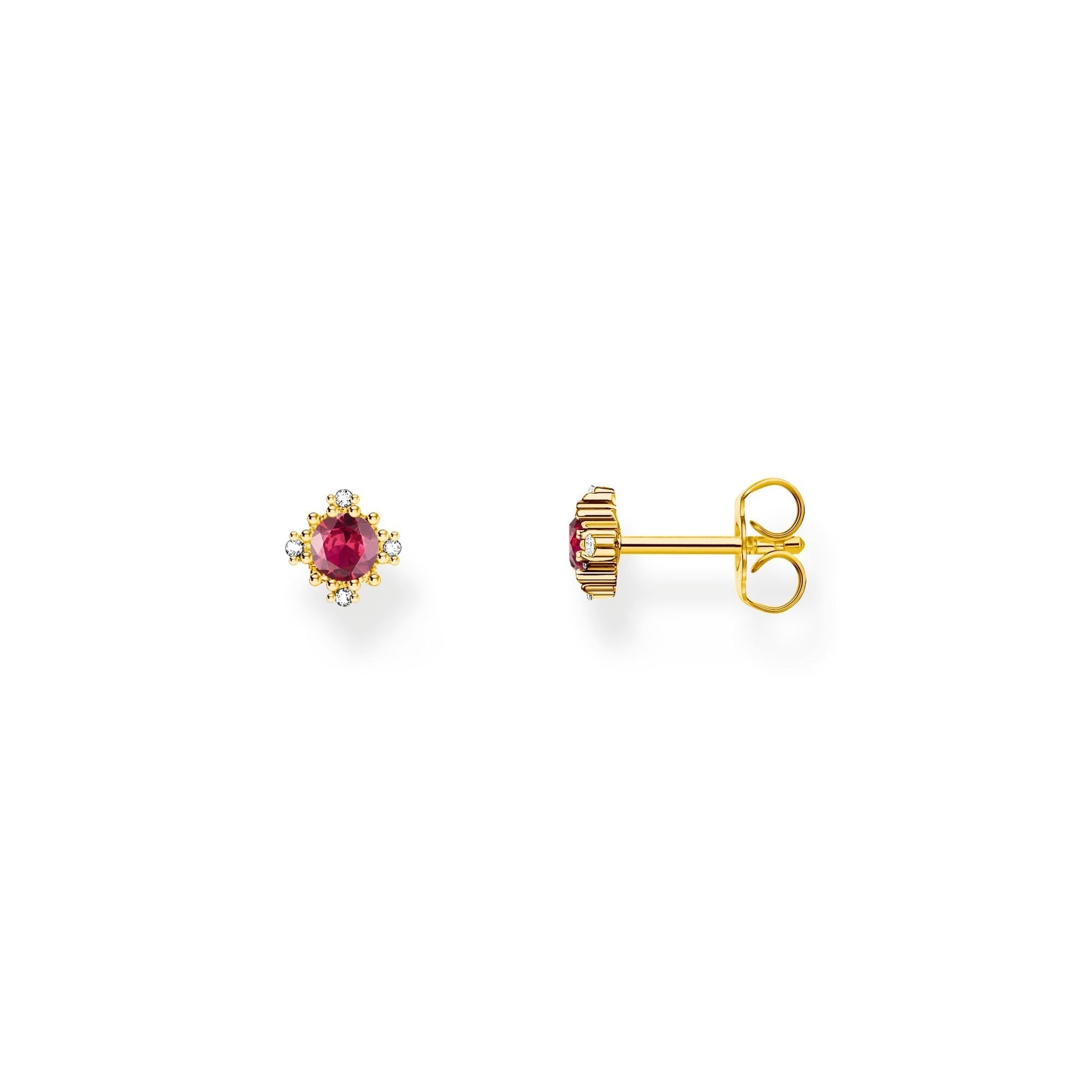 THOMAS SABO Vintage Romance Small ear studs with red sapphire