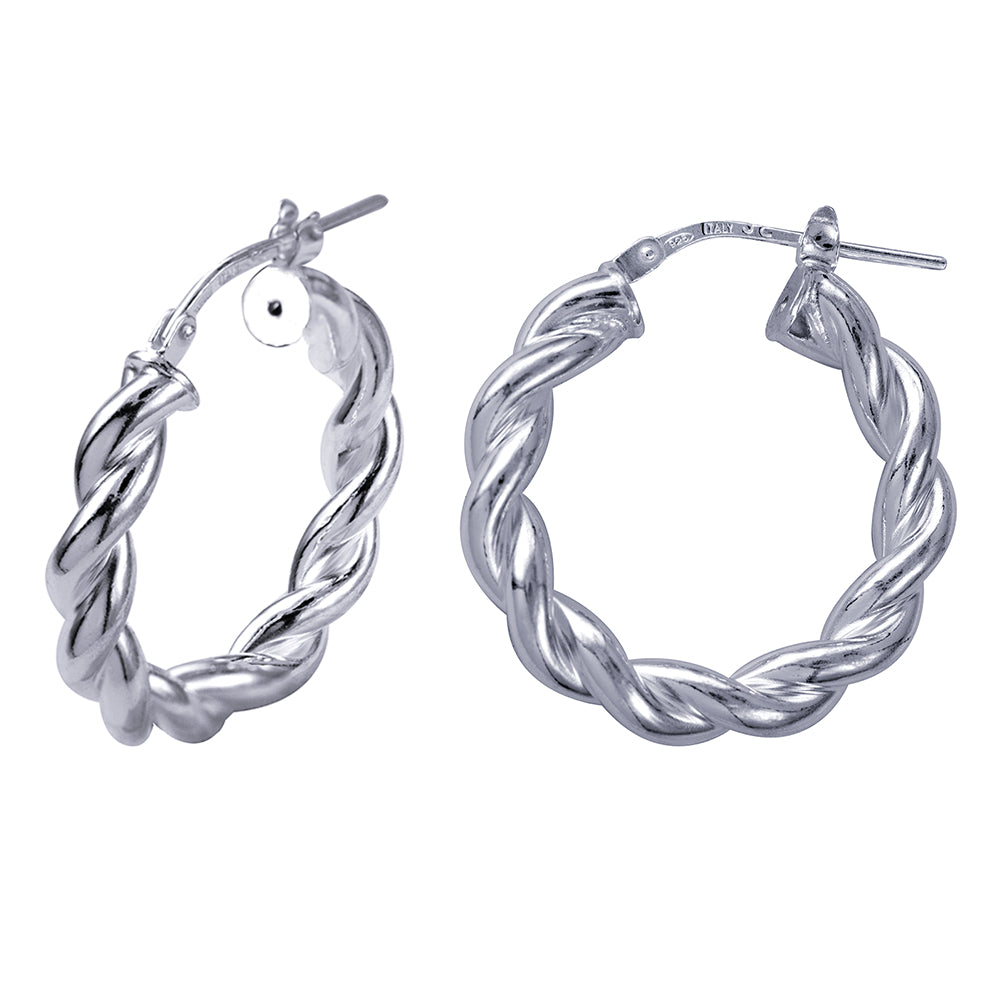 Italian Fancy Twist Hoop Earrings