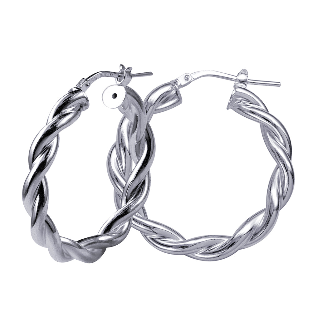 Italian Fancy Twist Hoop Earrings