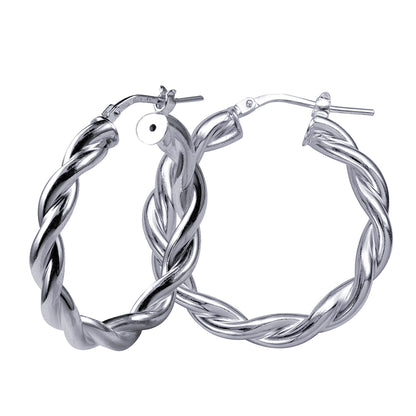 Italian Fancy Twist Hoop Earrings