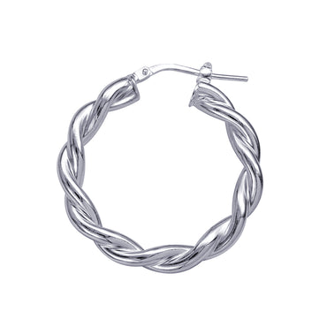 Italian Fancy Twist Hoop Earrings