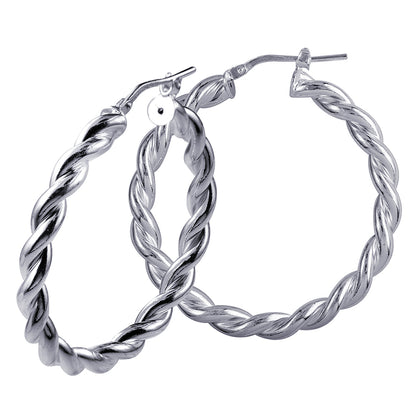 Italian Fancy Twist Hoop Earrings