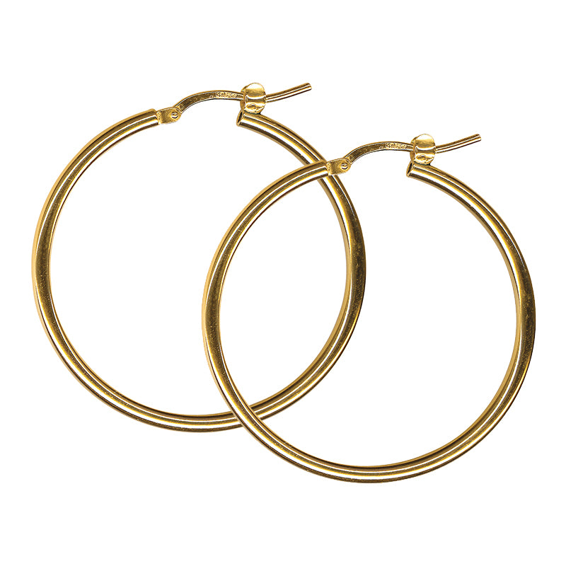 2mm Italian Plain Hoop Earrings