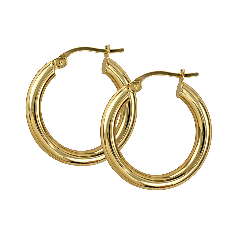 3mm Italian Plain Hoop Earrings