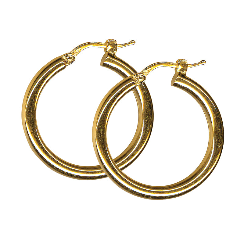 3mm Italian Plain Hoop Earrings