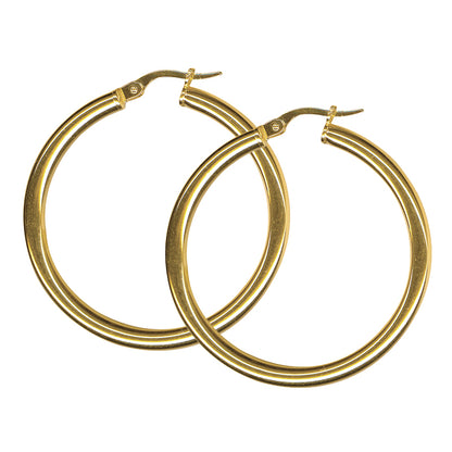 3mm Italian Plain Hoop Earrings