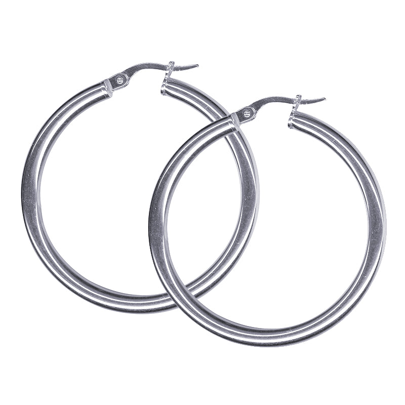 3mm Italian Plain Hoop Earrings