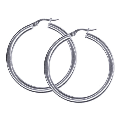 3mm Italian Plain Hoop Earrings