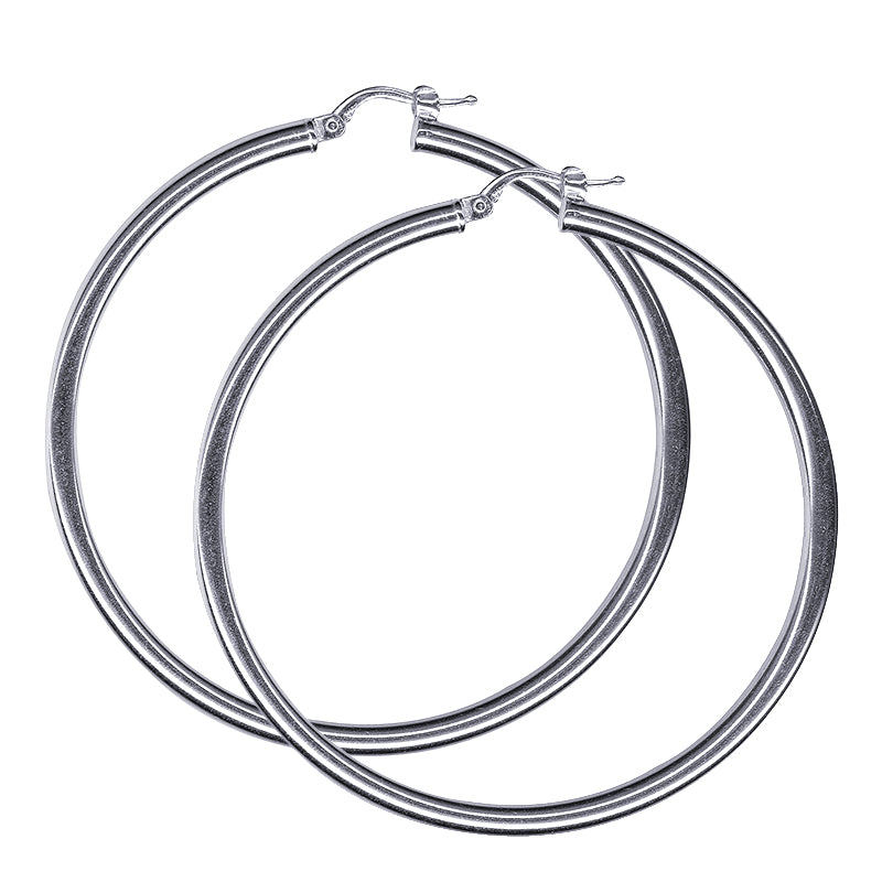 3mm Italian Plain Hoop Earrings