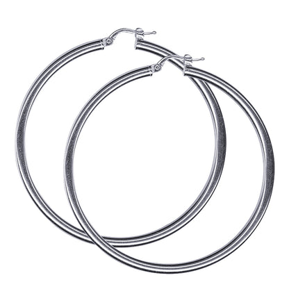 3mm Italian Plain Hoop Earrings