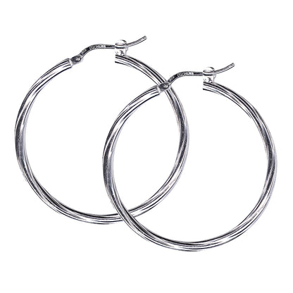 2mm Italian Twist Hoop Earrings