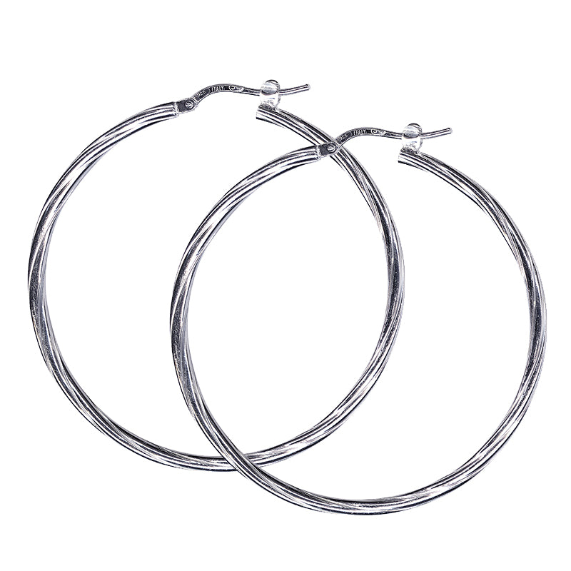 2mm Italian Twist Hoop Earrings