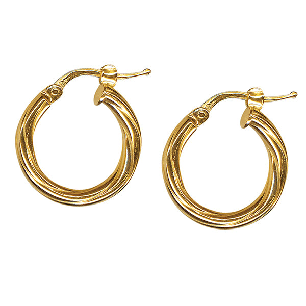 3mm Italian Twist Hoop Earrings