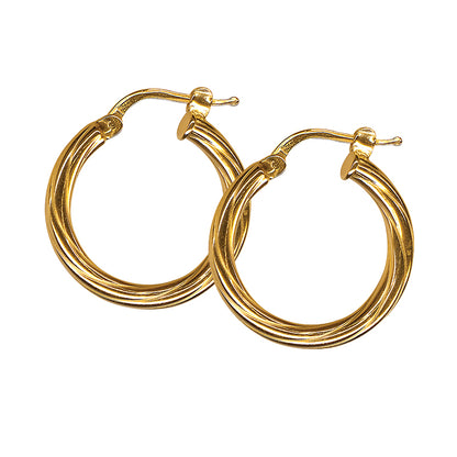 3mm Italian Twist Hoop Earrings