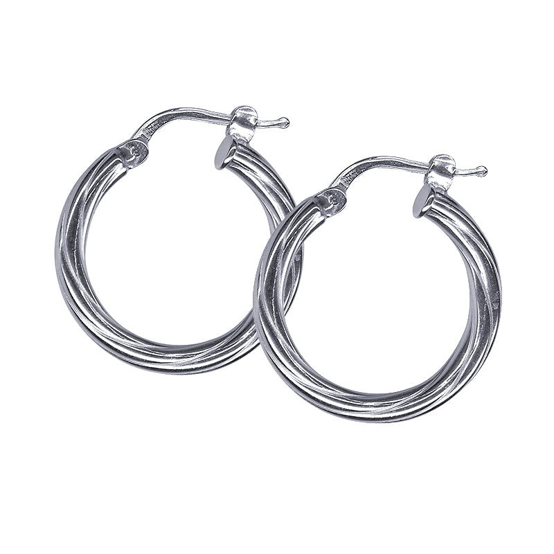 3mm Italian Twist Hoop Earrings