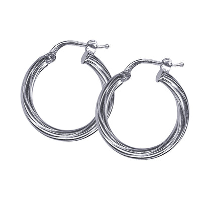 3mm Italian Twist Hoop Earrings
