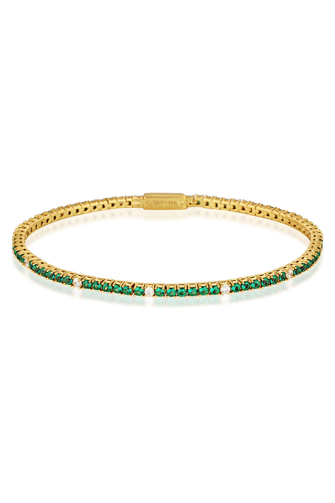 GEORGINI Milestone Sapphire Nano And White Cubic Zirconia Tennis Bracelet In 7"/17.5cm