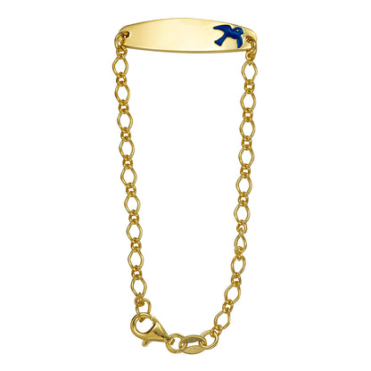 Oval Figaro 1.1 Child ID with Blue Bird Bracelet
