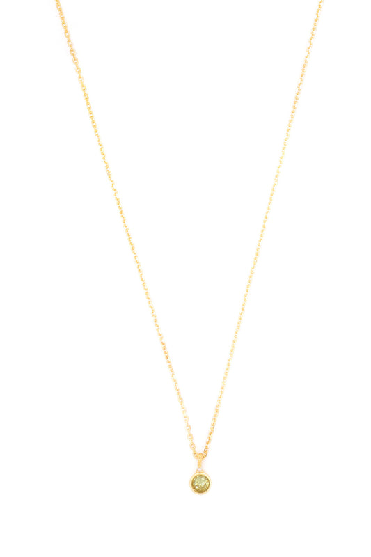 NATURAL PERIDOT AND DIAMOND AUGUST PENDANT GOLD