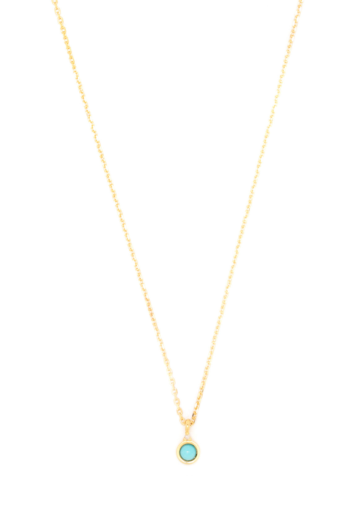 NATURAL TURQUOISE AND DIAMOND DECEMBER PENDANT GOLD