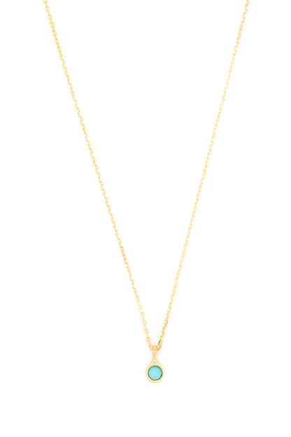 NATURAL TURQUOISE AND DIAMOND DECEMBER PENDANT GOLD