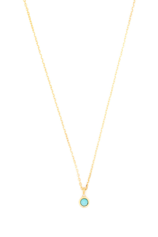 NATURAL TURQUOISE AND DIAMOND DECEMBER PENDANT GOLD