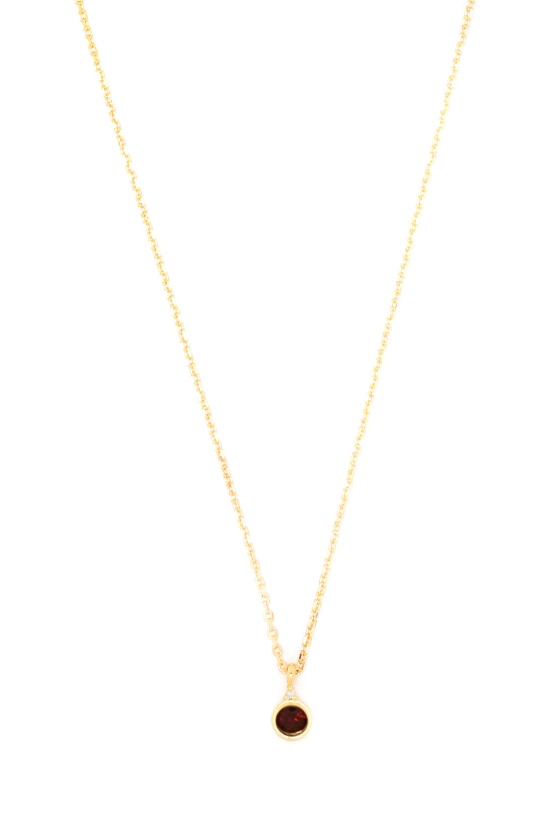 NATURAL GARNET AND DIAMOND JANUARY PENDANT GOLD
