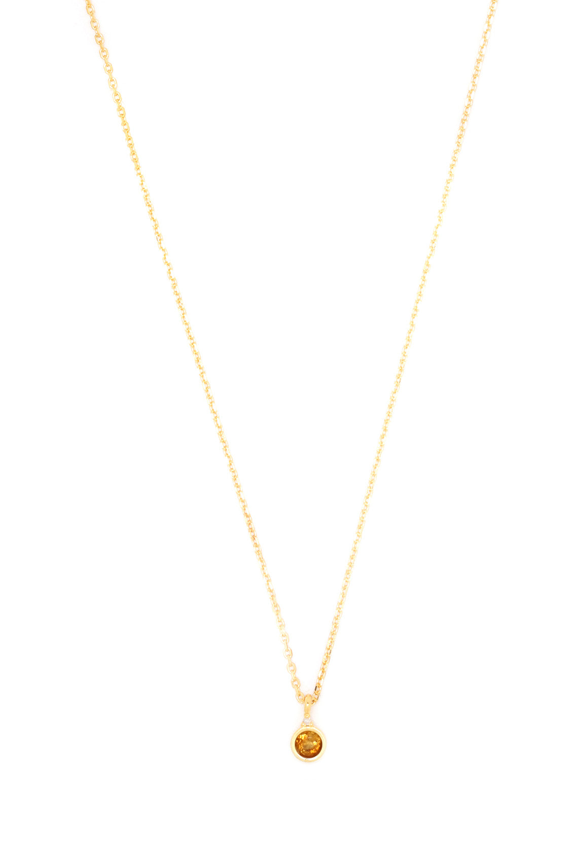 NATURAL CITRINE AND DIAMOND NOVEMBER PENDANT GOLD