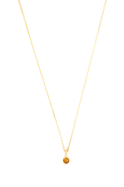 NATURAL CITRINE AND DIAMOND NOVEMBER PENDANT GOLD