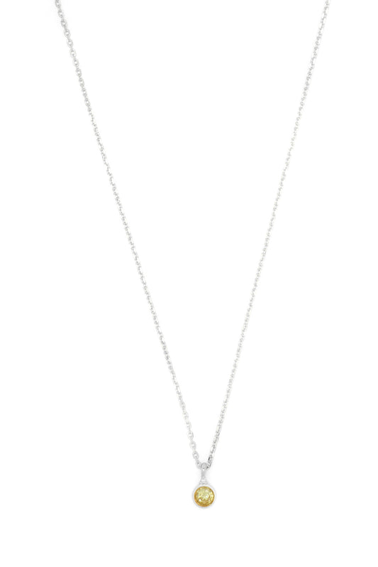 NATURAL PERIDOT AND DIAMOND AUGUST PENDANT SILVER