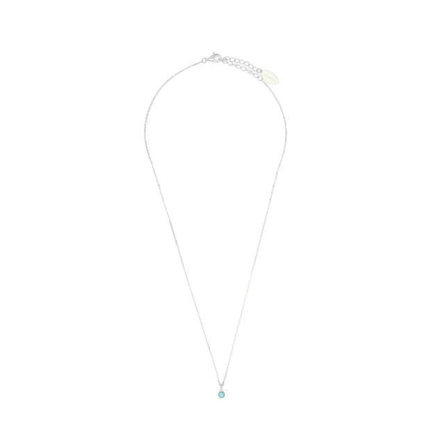 NATURAL TURQUOISE AND DIAMOND DECEMBER PENDANT SILVER